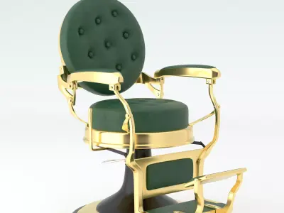 Alesso Professional Barber Chair green 3D model