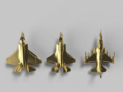 F-16 Fighting Falcon- 3pcs 3D print model