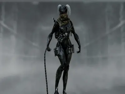 Sci Fi Cyberpunk Valkyrie Low-poly 3D model