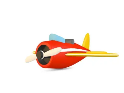 Airplane toy Low-poly 3D model