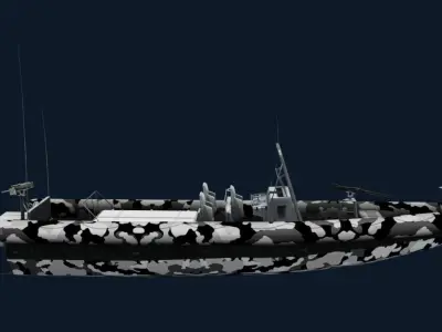 Navy Patrolling Boat Low-poly 3D model