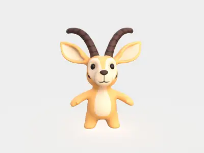 Little animal baby - Antelope cute - Character025  Low-poly 3D model