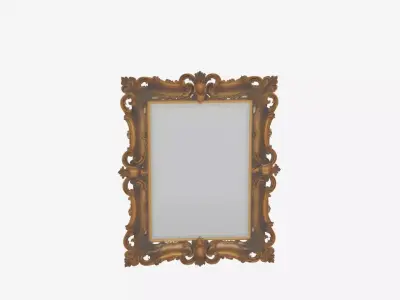 Exquisite 3D Ornate Mirror Frame Antique Gold Vines 3D model