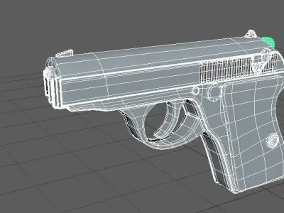 Pistol Low-poly 3D model order