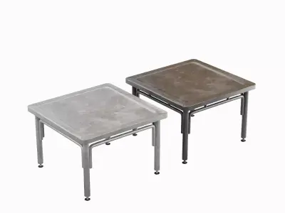 Steel Table 01  Low-poly 3D model