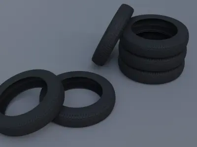 Tire Wheel Low-poly 3D model