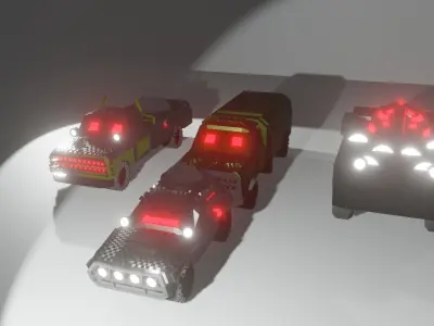 SCIFI Military pack Low-poly 3D model