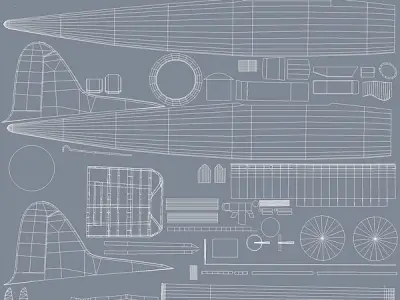 Aichi D3A-1  Aircraft WWII Low-poly 3D model
