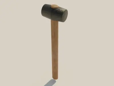 Rubber mallet tool Low-poly 3D model