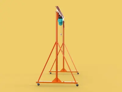 MOBILE GANTRY CRANE ELECTRIC ROPE HOIST PORTABLE GIRDER OVERHEAD 3D model