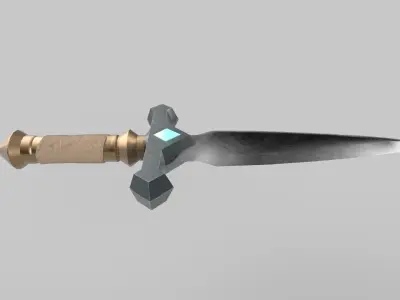 Dagger sword Low-poly 3D model 11