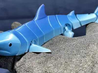 Flexi Shark Articulated 3D Print 3D print model