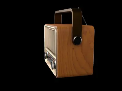 Vintage Radio Low-poly 3D model