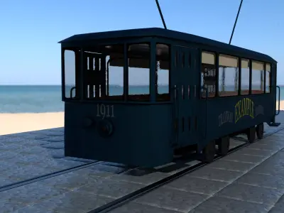 tramway Low-poly 3D model