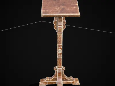 Antique Wooden Lecturn Low-poly 3D model