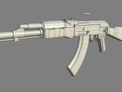 AK-47 ak - rifle 3D model 5