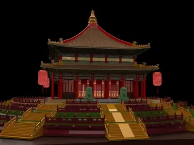 Chinese ancient  house   3D model shop