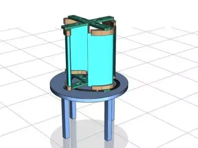 Vertical wind axis turbine with GUIDE PATH Free 3D model