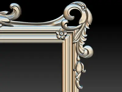 3D Frame - Wood Carving STL Model for CNC Router 3D print model 8