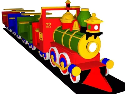 3D train toy Low-poly 3D model