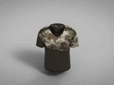 Military Outfit - T-shirt Low-poly 3D model 16