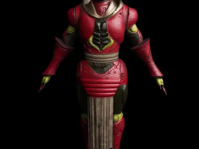  dark hero red enforcer Low-poly 3D model
