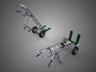 FOUR WHEEL TILT HAND TRUCK CASTER TROLLEY PALLET CART FORK LIFT 3D model