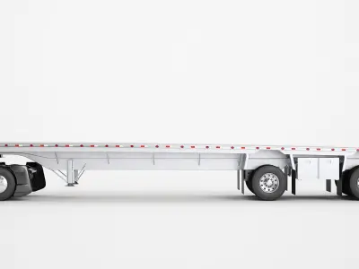 Semi Truck Generic Flat Trailer 03 3D model