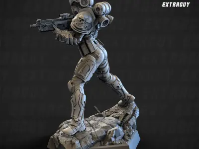  Femme Pilot 100mm and 32mm 3D print model