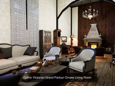 Victorian Interior Rooms Collection 3D Model Pack