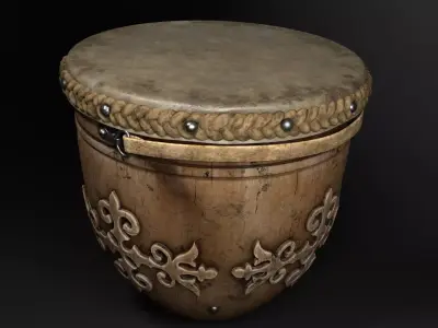 Kazakh Traditional Drum Dauilpaz 3D model