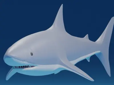 Cartoon Great White Shark 3D model