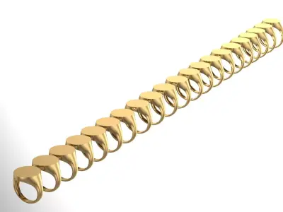 Signet Round Ring - Printable - All Sizes 3D model