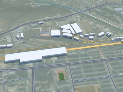 Fushun Liaoning China 55km Free low-poly 3D model