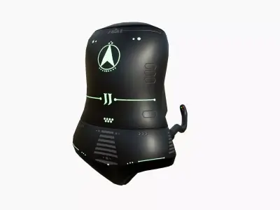 Jetpack J02 Black Green - SciFi Character Design Low-poly 3D model