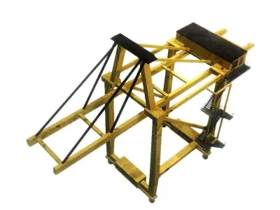 Port crane yellow low poly Low-poly 3D model