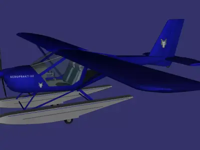 Aeroprakt A22 Foxbat Amphibius 3D Model Free low-poly 3D model