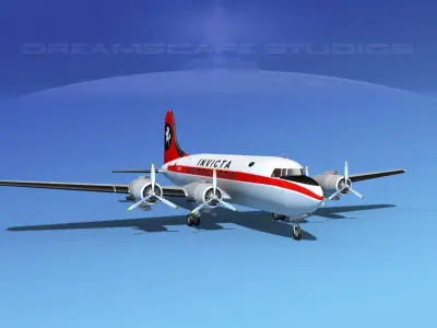 Douglas DC-4 Invicta Airways 3D model