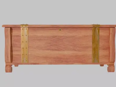 Antique Cedar Chest with Brass Accents 3D model