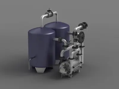 steampunk boiler industrial machine mechanism old pipe  3D model
