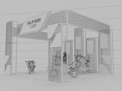 Modern Tradeshow Booth 6x6 m Motor Display 3D model