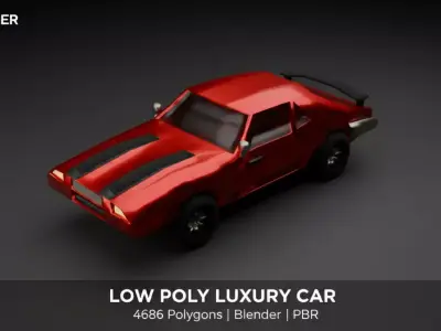 Luxury Car Low-poly Game-ready Low-poly 3D model