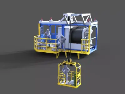 Diver base container with basket 3D print model