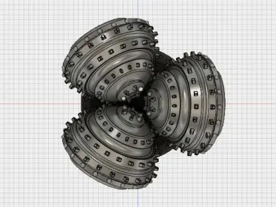 Tricone Rock Crusher 3D print model
