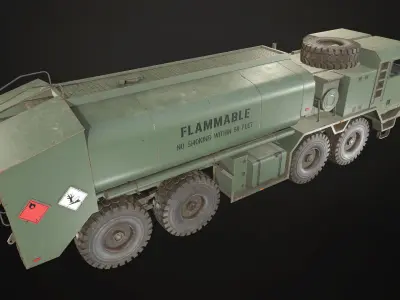 Heavy Military Truck V1 - Tanker Low-poly 3D model