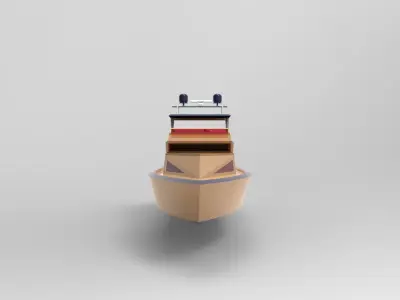 gold yacht 3D model by octagram14