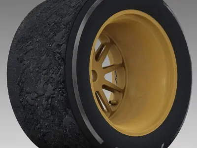 18 inches medium rear tyre Low-poly 3D model