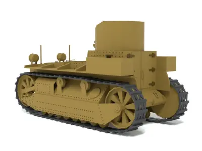 Cartoon T1E1 Cunningham Light Tank Low-poly 3D model