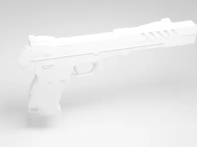Sci-fi pistol Free low-poly 3D model purchase