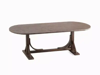 Medieval Wooden Tavern Table 01 Low-poly 3D model